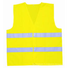 Gilet de sécurité réfléchissant à haute visibilité jaune / avertissement